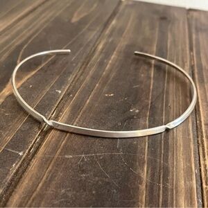 Vintage Sterling Silver 925 Cuff Necklace with Modernist Twist Mexico CII